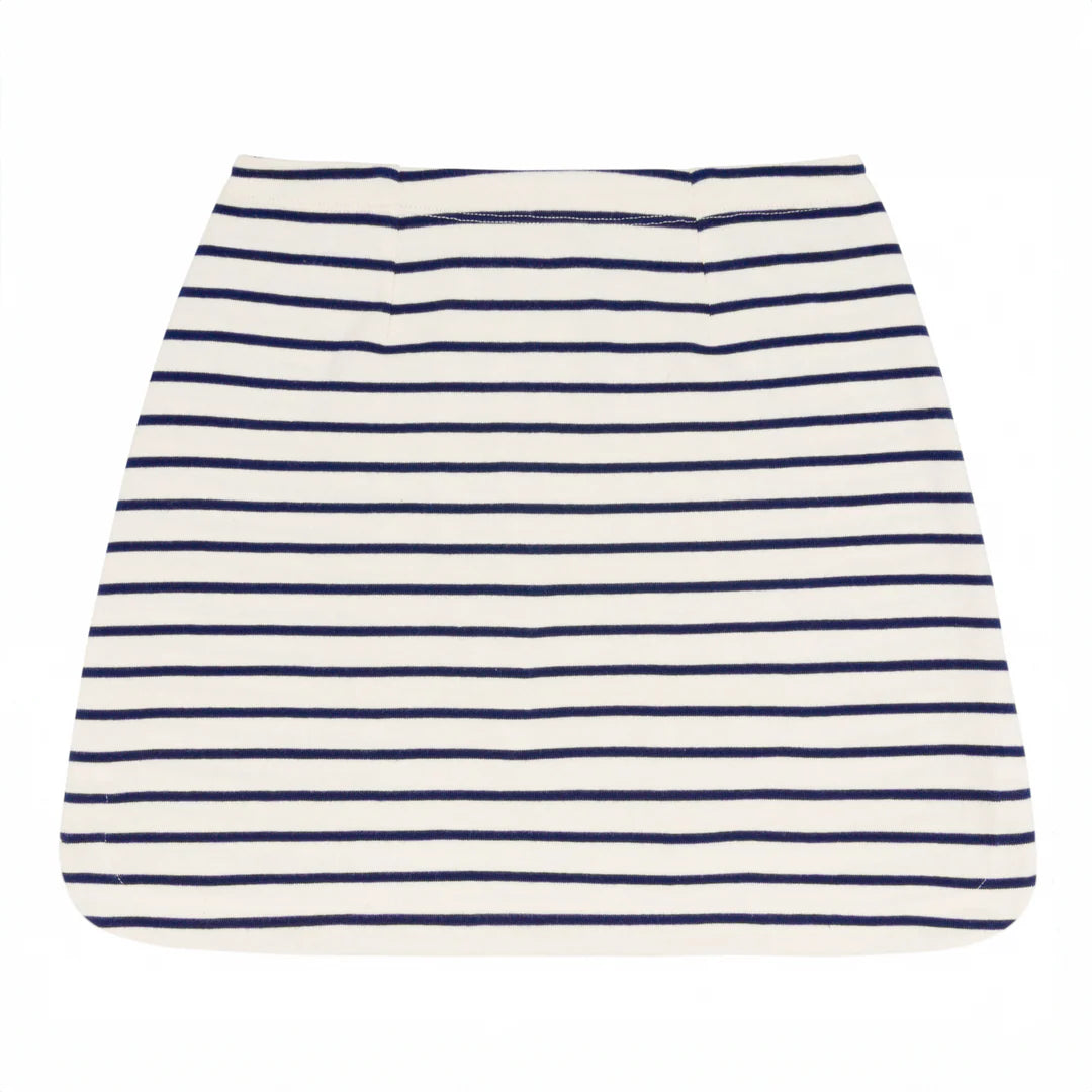 women's cream and navy stripe skirt