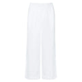 women's white scalloped linen beach pant