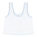 women's white scalloped button up tank