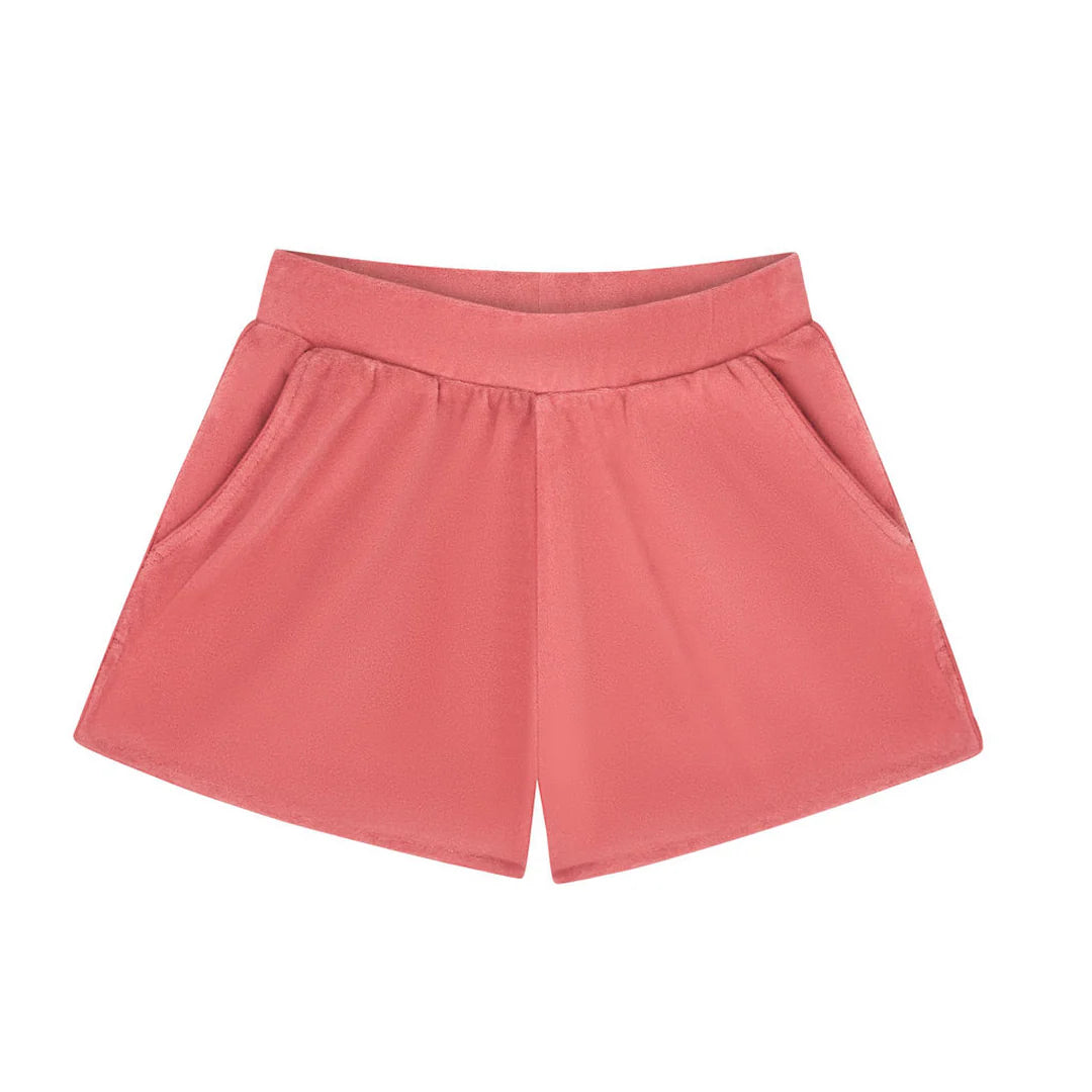 women's sailor red french terry shorts