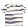 women's cream and navy stripe short sleeve tee