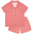 women's cranberry gingham collared pima pajamas set