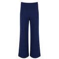 women's navy wide leg knit pant