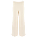 women's cream wide leg knit pant